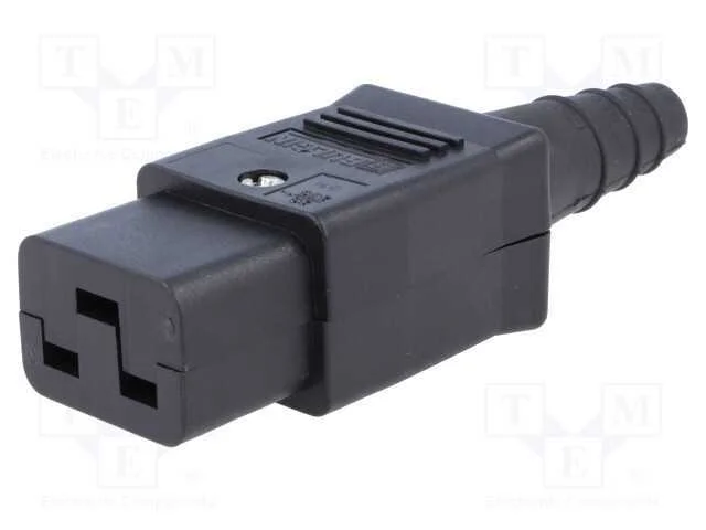 Conector: de alimentação, ficha, fêmea, 16A, 250V.