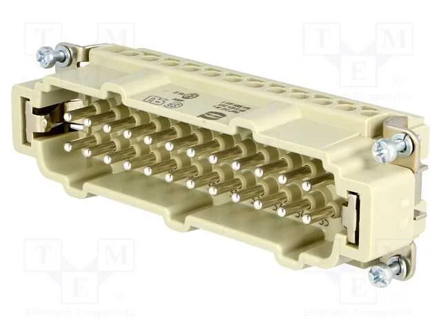 Conector: HDC, inserto de contatos, macho, Han E,.