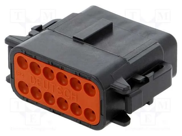 Conector: Fio-Fio, Dtm, Fêmea, Ficha, com Cabo, Pin: 12, Preta, Ip68