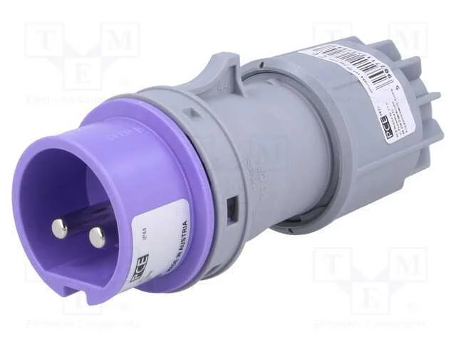 Conector: de alimentação, ficha, macho, 16A, 24VA.