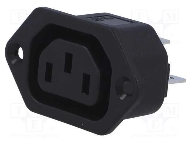 Conector: de alimentação, tomada, fêmea, 10A, 250.