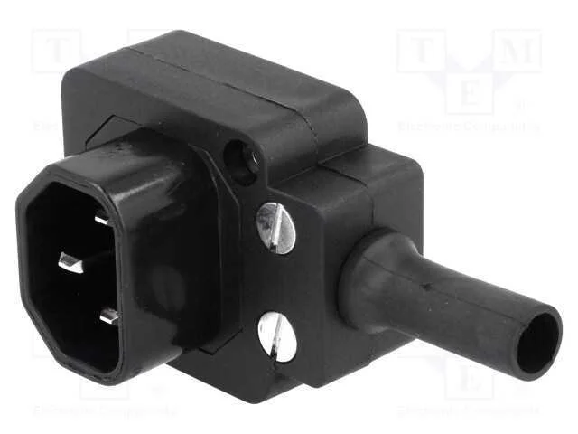 Conector: de alimentação, ficha, macho, 10A, 250V.
