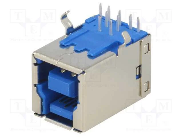 Tomada, USB B, para PCB, THT, angulares 90, USB 3.