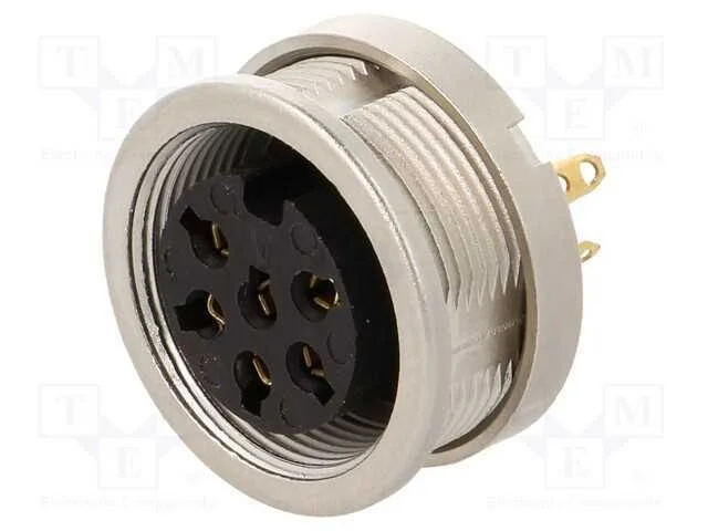 Conector: M16, Tomada, Fêmea, Solda, Pin: 6, 5a, .