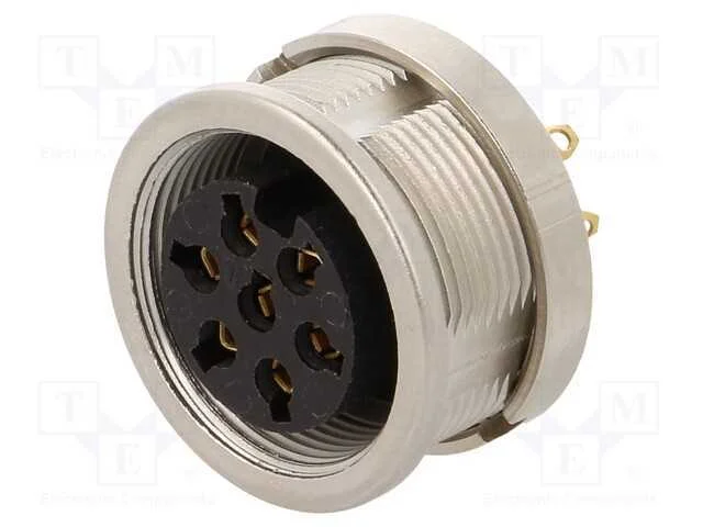 Conector: M16, Tomada, F&ecirc;mea, Solda, Pin: 7, 5a, .