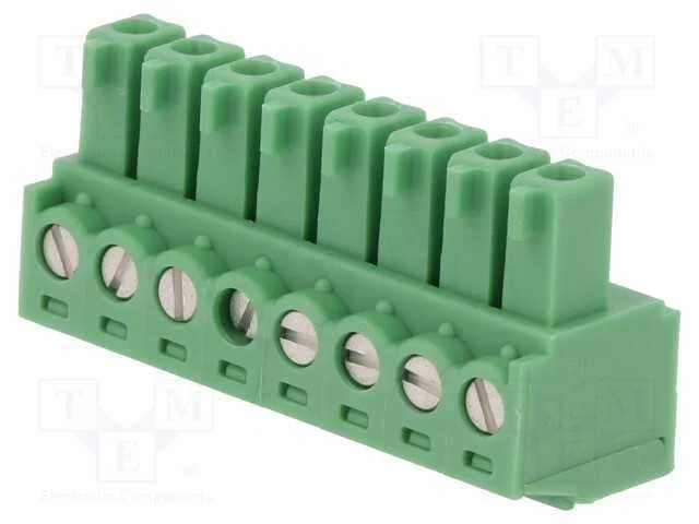 Bloco Terminal Separável, 3,81mm, Faixas: 8, Simples, Ficha, Fêmea