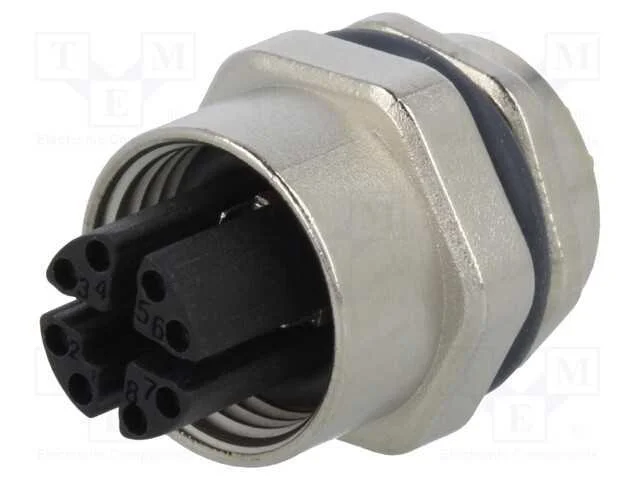 Tomada, M12, Pin: 8, Fêmea, Código X-Profinet, Tht, Ip67, Cat: 6a