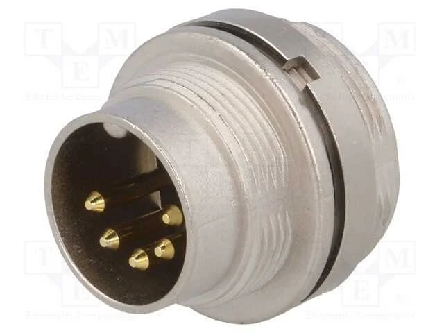 Conector: M16, Tomada, Macho, Solda, Pin: 5, 5a, .