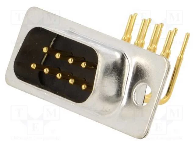 D-Sub, PIN: 9, tomada, macho, para PCB, angulares.