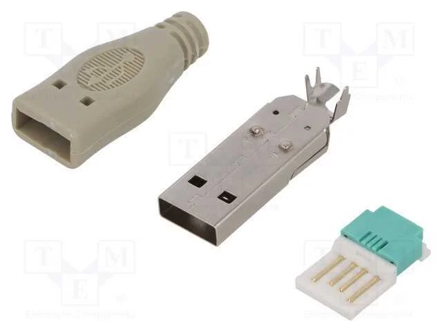 Ficha, Usb A, Macho, com Cabo, Sem Ferramentas, Pin: 4, Simples