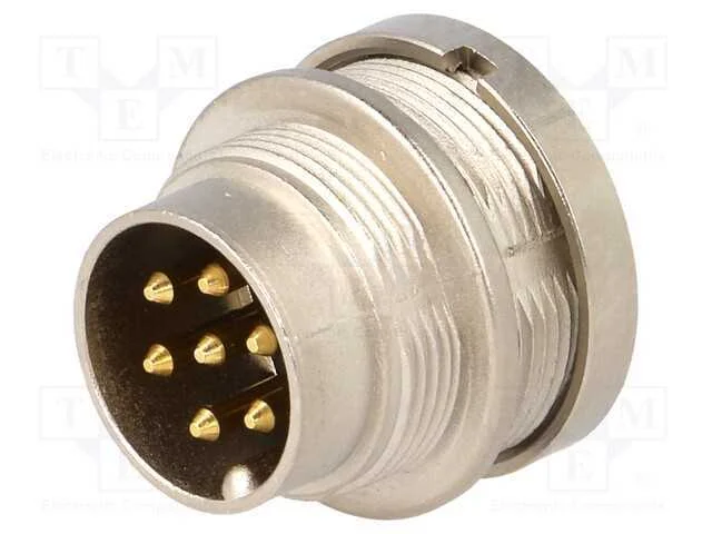 Conector: M16, Tomada, Macho, Solda, Pin: 7, 5a, .