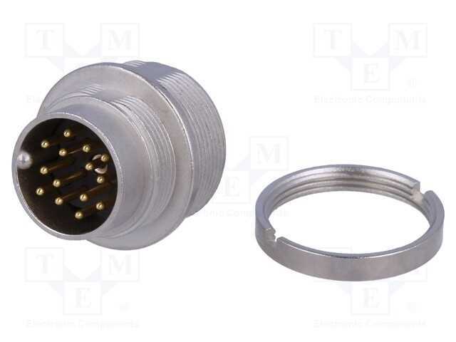 Conector: M16, Tomada, Macho, Solda, Pin: 14, 3a,.