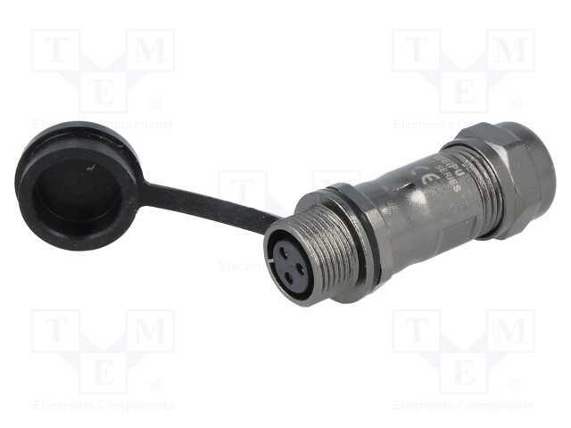 Ficha, ST12, fêmea, PIN: 3, IP67, 5÷8mm, 13A, sol.