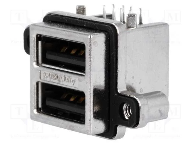 Tomada, Usb A, Musb, para Painel,Para Pcb,Roscado, Tht, Pin: 8
