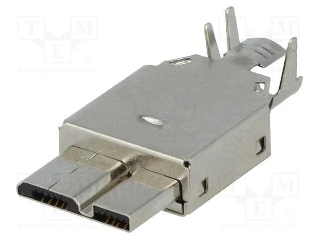 Ficha, Usb B Micro, Solda, Pin: 10, Blindadas, Usb 3.0