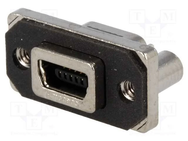 Tomada, Usb B Mini, Musb, para Painel,Para Pcb,Roscado, Tht, Ip67