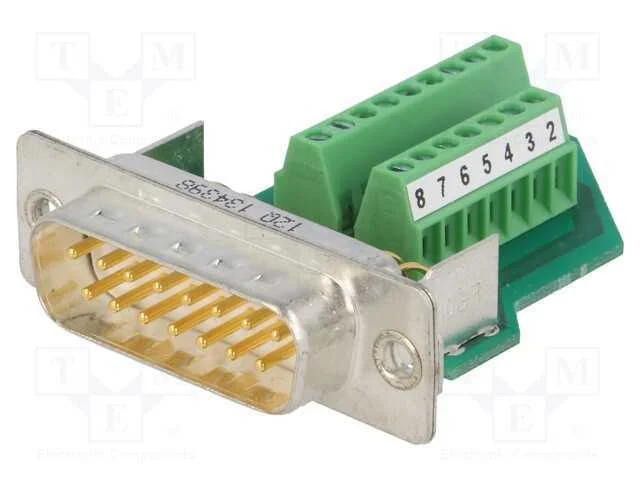 D-Sub, PIN: 15, ficha, macho, com cabo, terminal .
