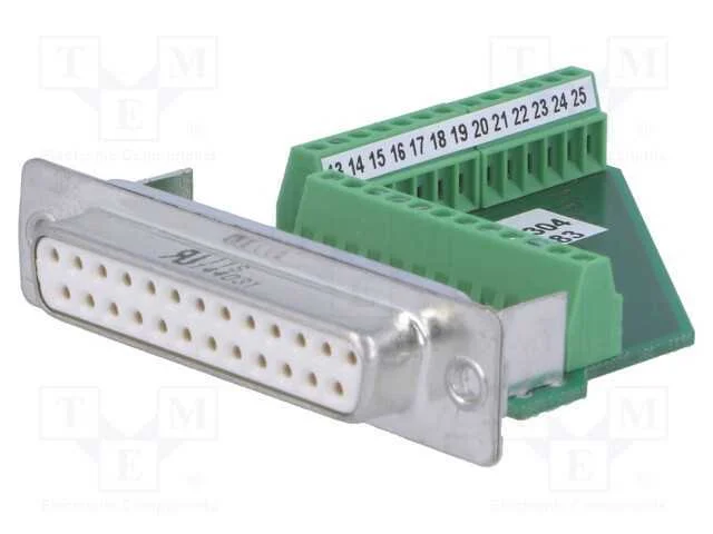 D-Sub, PIN: 25, ficha, fêmea, com cabo, terminal .