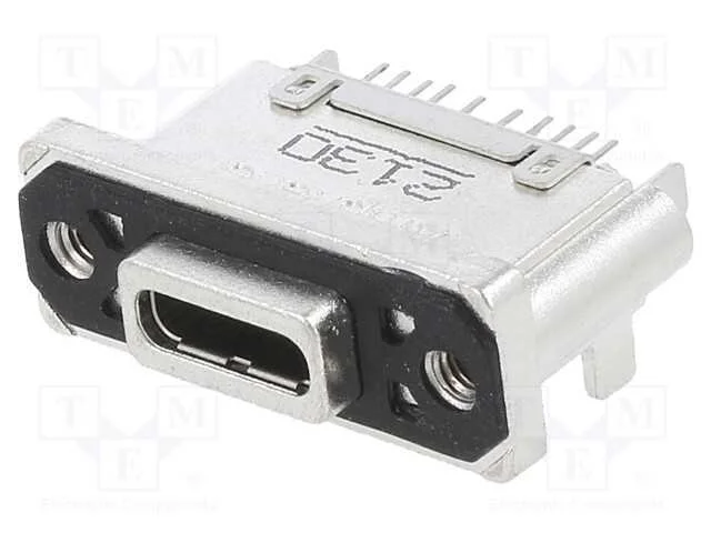 Tomada, Usb C, Tht, Pin: 24, Simples, Ip67, Dourado, M2,5