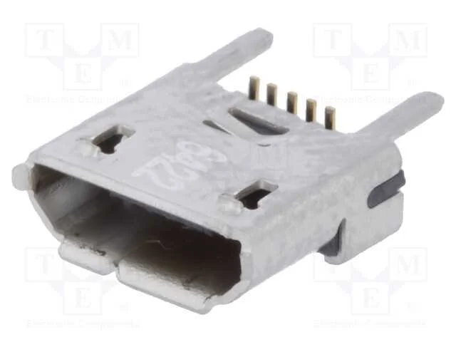 Tomada, USB B micro, para PCB, SMT, PIN: 5, verti.