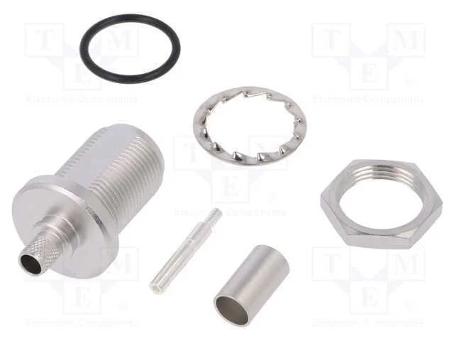 Tomada, N, Fêmea, Simples, Cerrar, para Painel, Ptfe, Prateado