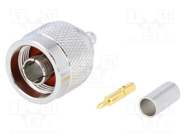 Ficha, N, macho, simples, 50O, cerrar, PTFE, dour.