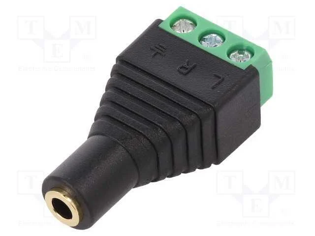 Adaptador, Jack 3,5mm 3pin tomada,bloco terminal,.