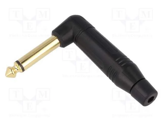 Ficha, Jack 6,3mm, Macho, Mono, Faixas: 2, Angulares 90, com Cabo