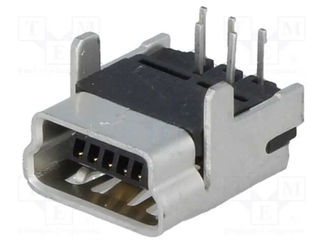 Tomada, Usb B Mini, para Pcb, Tht, Pin: 5, Angulares 90
