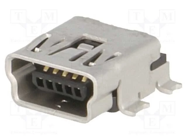 Tomada, Usb B Mini, para Pcb, Smt, Pin: 5, Horizontais