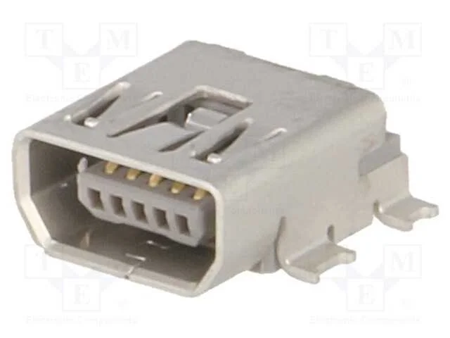 Tomada, Usb Ab Mini, para Pcb, Smt, Pin: 5, Horizontais, Rolo