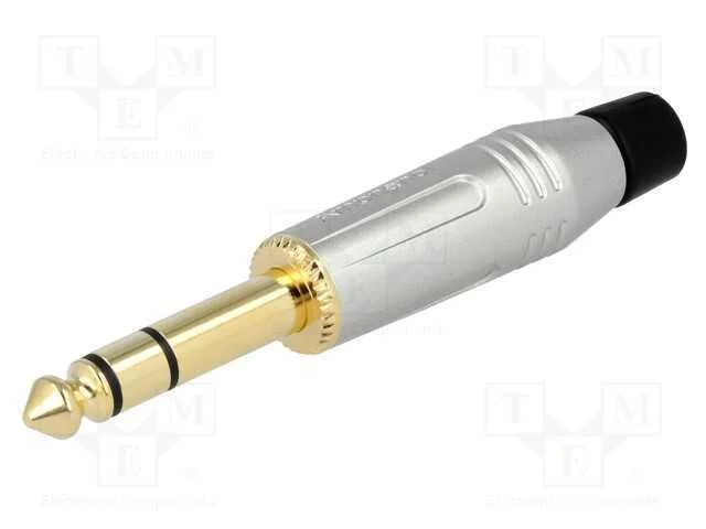 Ficha, Jack 6,3mm, Macho, Stereo, Faixas: 3, Simples, com Cabo