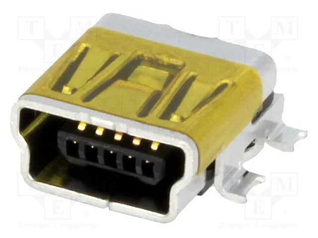 Tomada, Usb B Mini, para Pcb, Smt, Pin: 5, Horizontais
