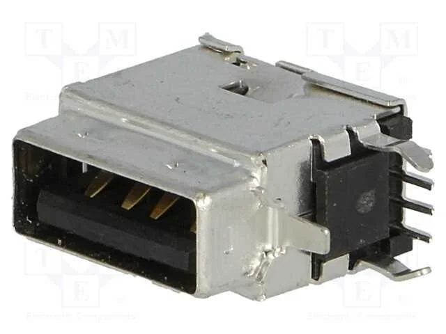 Tomada, Usb A, para Pcb, Tht, Pin: 4, Laterais,Angulares 90