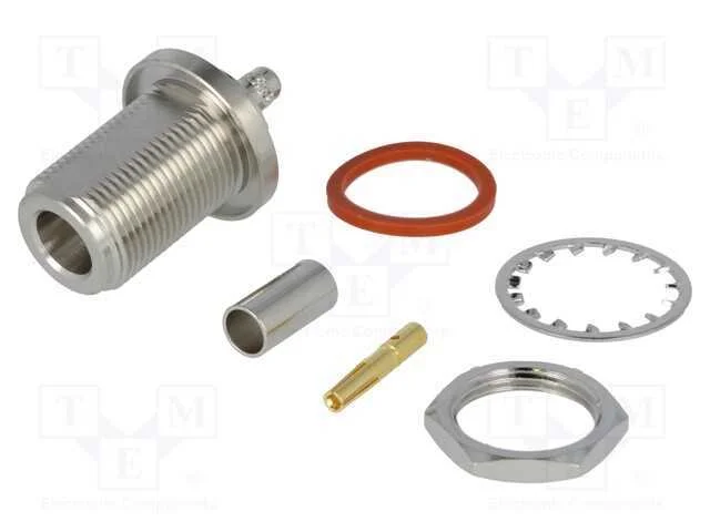 Tomada, N, F&ecirc;mea, Simples, 50o, Cerrar, para Painel, Ptfe, Dourado
