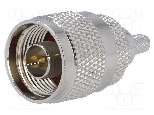 Ficha, N, macho, simples, RG58, 5,2mm, empurrado,.