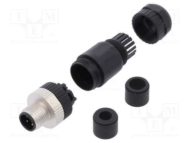 Ficha, M12, Pin: 4, Macho, Código A-Devicenet / Canopen, com Cabo