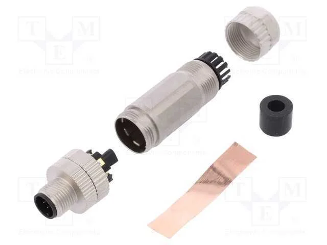 Ficha, M12, Pin: 8, Macho, Código A-Devicenet / Canopen, com Cabo