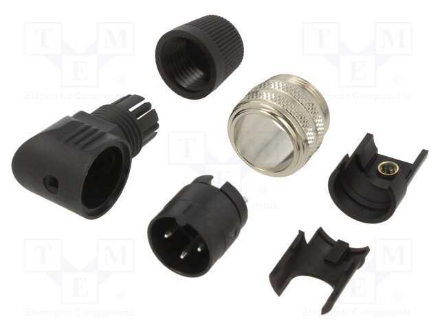 Conector: M16, ficha, macho, solda, com cabo, PIN.