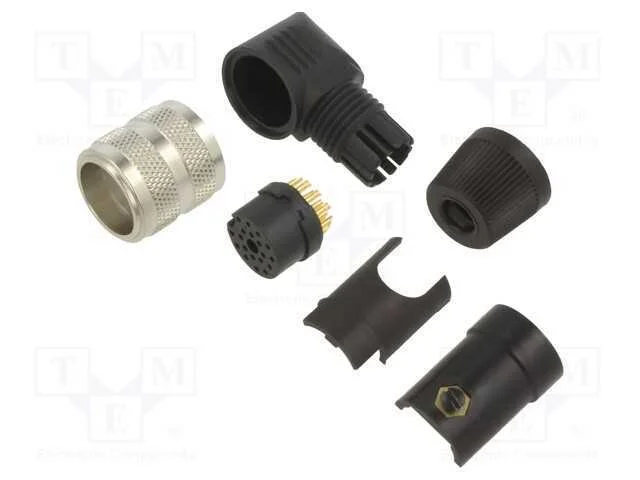 Conector: M16, ficha, fêmea, solda, com cabo, PIN.