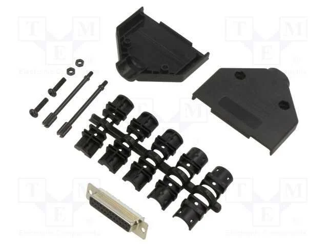 D-Sub, PIN: 25, ficha, fêmea, solda, com cabo, pr.