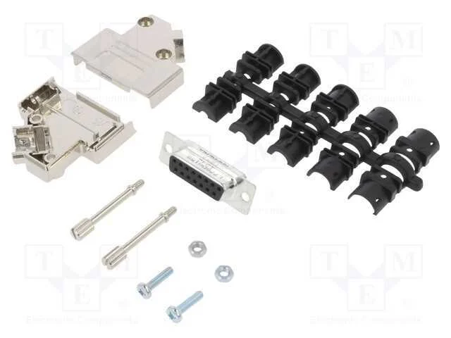 D-Sub, PIN: 15, fêmea, angulares 45, solda, com c.