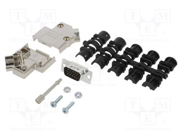 D-Sub HD, PIN: 15, macho, angulares 45, solda, co.