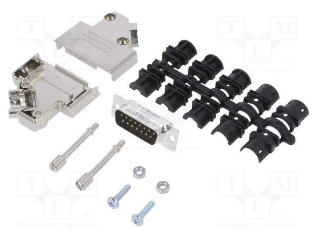 D-Sub, PIN: 15, macho, angulares 45, solda, com c.