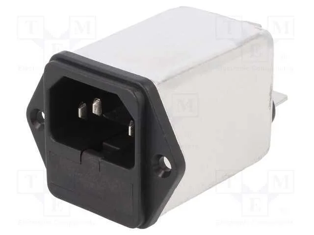 Conector: de alimentação, tomada, macho, 6A, 250V.