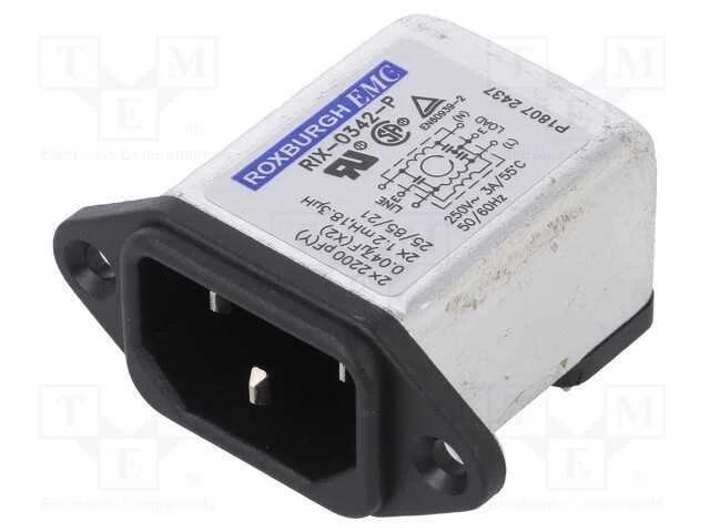 Conector: de alimentação, tomada, macho, 3A, 250V.