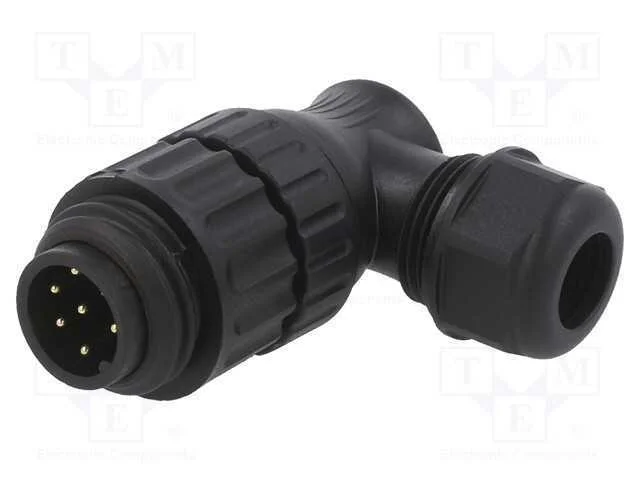 Ficha, macho, PIN: 7, 7÷12mm, solda, rosca extern.