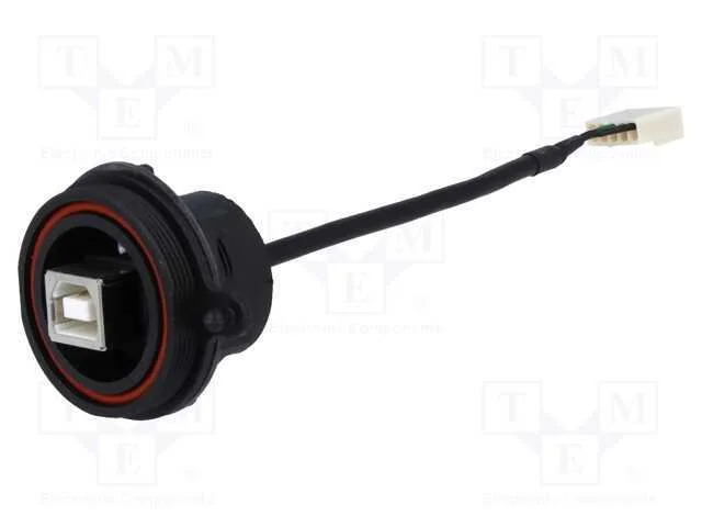 Tomada, Usb B, Usb Buccaneer, para Painel,Porca de Tr&aacute;s, Pin: 4