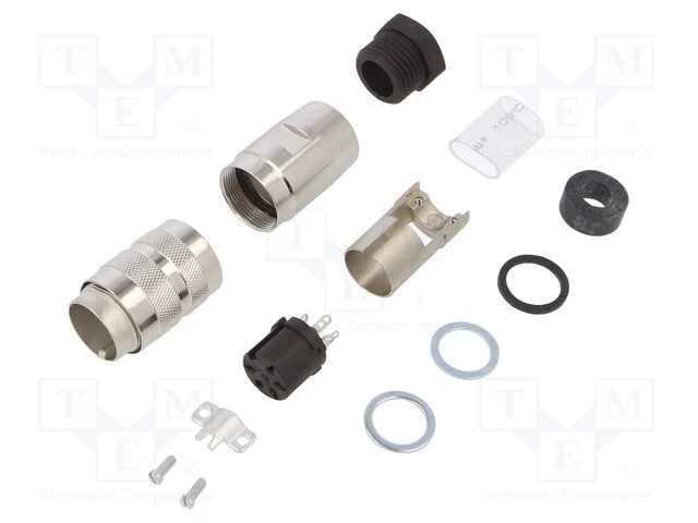 Conector: M16, ficha, fêmea, solda, com cabo, PIN.