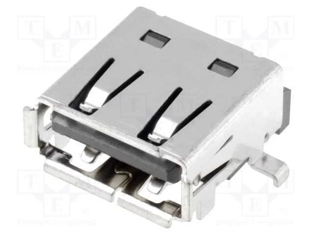 Tomada, Usb A, para Pcb, Smt, Pin: 4, Horizontais, Usb 2.0, Dourado